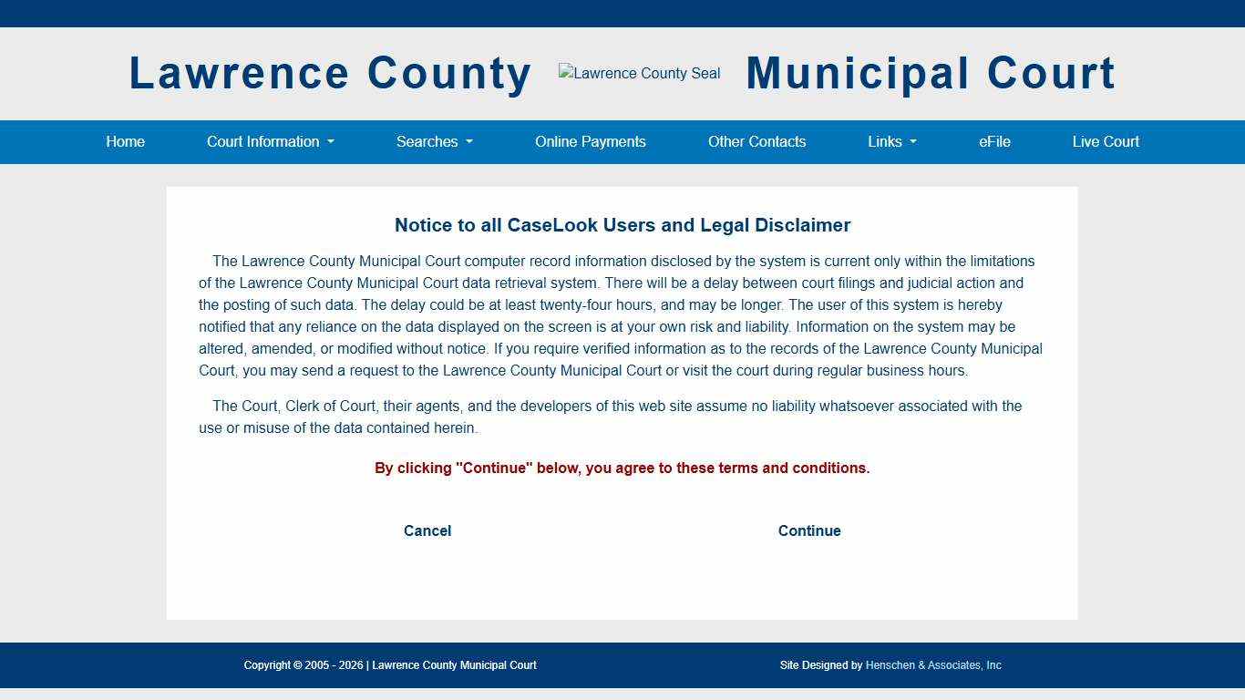Lawrence County Municipal Court - Record Search