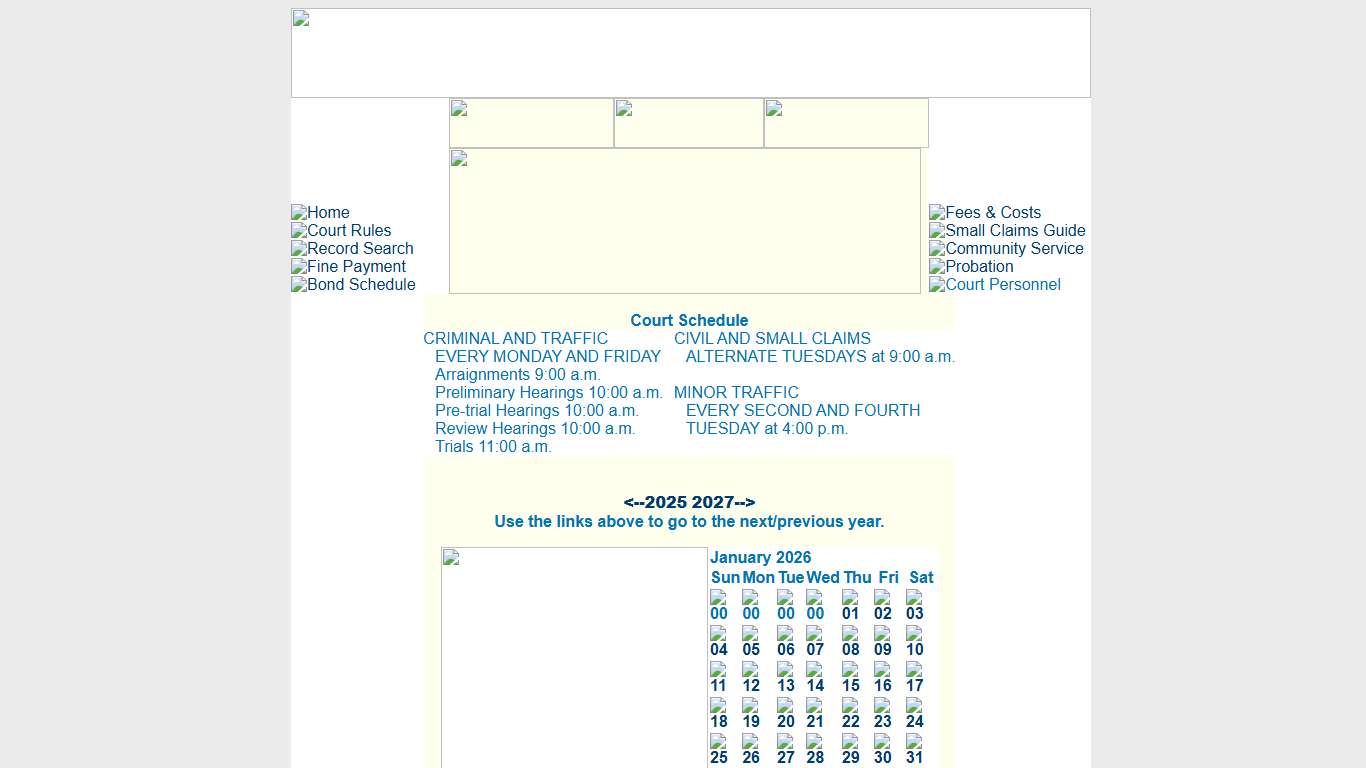Court Schedule - Lawrence County Municipal Court